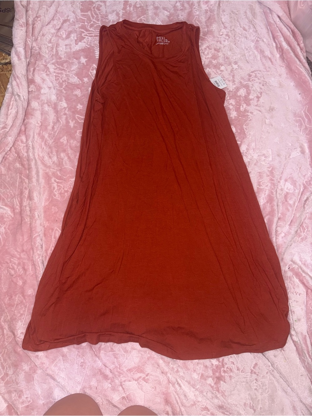 Time and Tru Burnt Orange Sleeveless Midi Dress